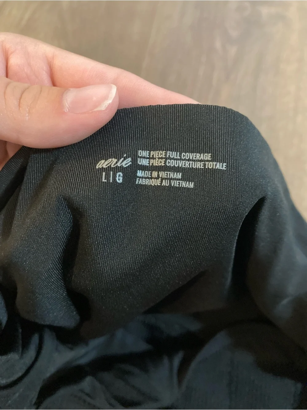 Aerie Swim One Piece Full Coverage Swimsuit Black Size Large